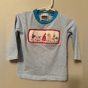 True Blue Striped Smocked Farm Shirt